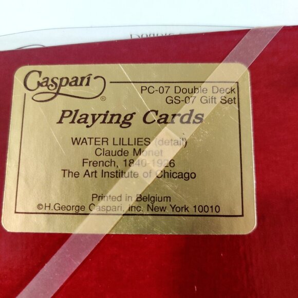 Vtg Caspari Bridge Ensemble Playing Cards Gift Set Waterlilies Claude Monet NOS - Picture 5 of 9